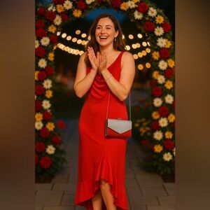 Elegant Red Sleeveless Dress